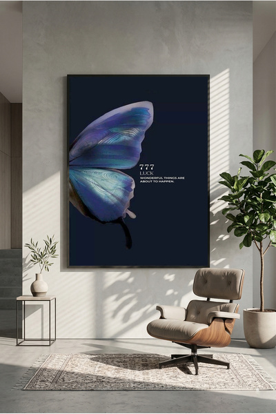 postercraft Poster din lemn cu artă cu fluturi 777 (fără ramă)