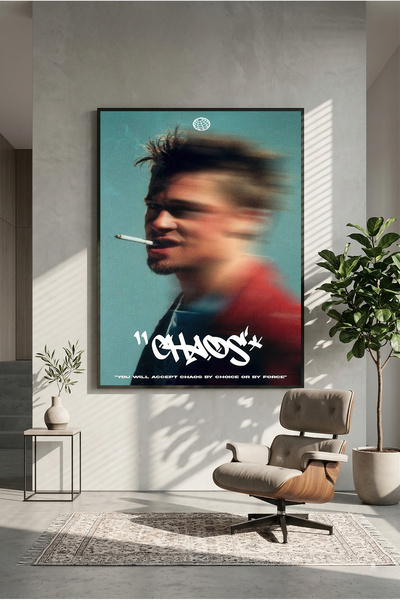 postercraft Poster din lemn cu tematică  "Tyler Durden Fight Club Chaos " (fă...