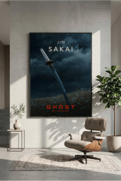 postercraft Jin Sakai Ghost of Tsushima Ahşap Tablo Poster (Çerçevesiz)