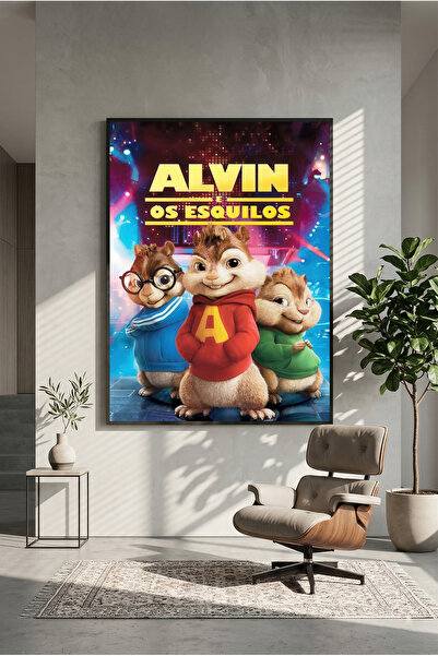 postercraft Alvin ve Sincaplar Animasyon Modern Panel Tablo Poster ( Çerçeves...