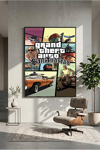 postercraft Poster modern tip panou cu grafică de joc Grand Theft Auto San An...