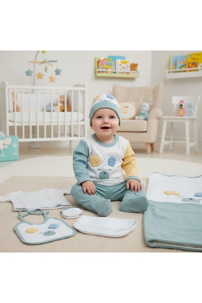 MİLAYS LİFE HOME COLLECTİON طقم زي للأطفال من GAYE BEBE بتصميم دب مع تفاصيل ل...