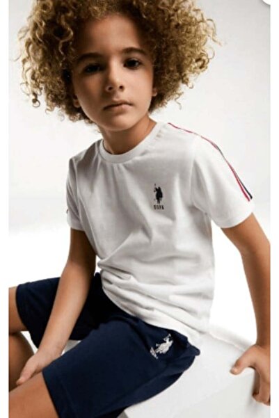 U.S. Polo Assn. طقم صبي 2044 بخط الكتف مكون من قطعتين GKP0090