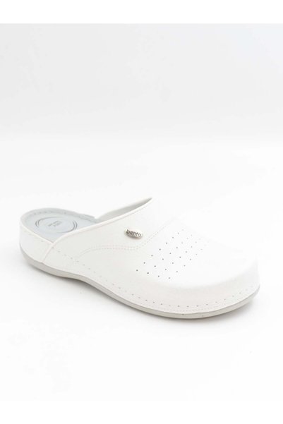 BENTO 52003 White Anatomical Closed Front Men's Sabo Slippers