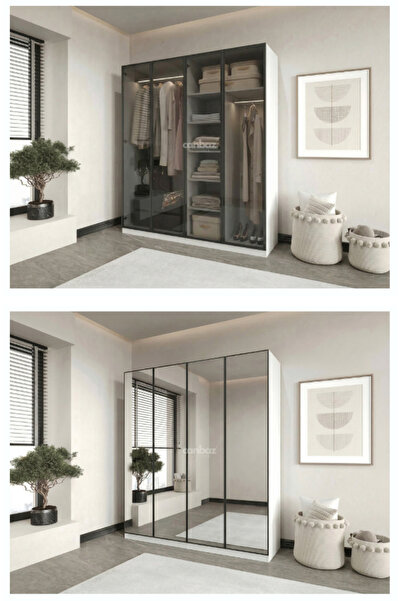 CANBAZ FURNİTURE Esla modüllü 4 kapaklı %100 MDF (KURULUM DAHİL)