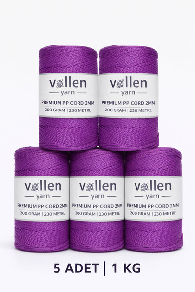 vollen yarn 1000 г поліестерної макраме-нитки, набір з 5 штук, 2 мм, макраме-...