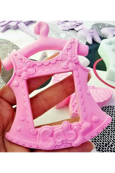 morlalem m Kız Bebek Elbisesi 10cm Çerçeve Silikon Kalıp K-326, Polyester Taş...