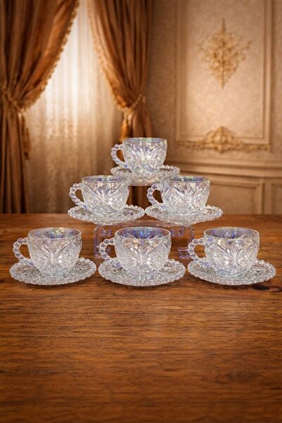 rova tr Işıltı Serisi Titanyum Kaplama 6 Kişilik Çay Fincanı Takımı – Çeyiz-H...