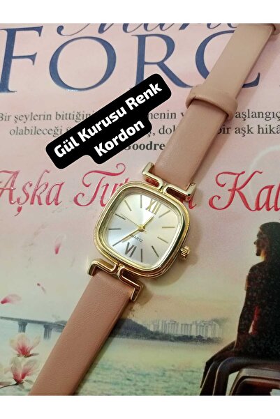 LA BOSS Retro Design Women's Wristwatch Dusty Rose Color Strap Gold Case