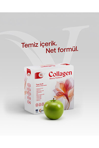Keyvita Beauty Hidrolize Kolajen Peptitleri Tip 1&3 | Biotin + C Vitamini | Y...