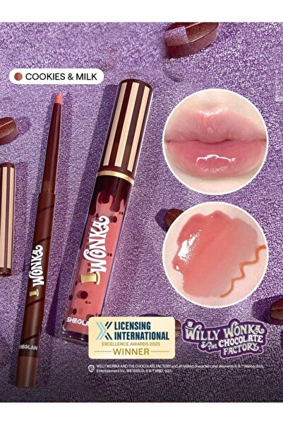 SHEGLAM Willy Wonka x Cocoa Kiss Dudak Seti - Cookies 'N Milk