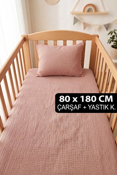 Soho Organics Müslin Lastikli Çarşaf Seti - 80x180 cm | Yatak Yüksekliği 10-15 CM | 100% Pamuk Müslin Çarşaf
