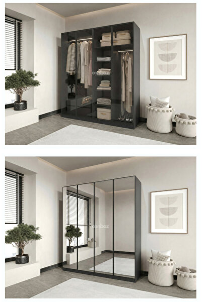 CANBAZ FURNİTURE Esla modüllü 4 kapaklı %100 MDF (KURULUM DAHİL)