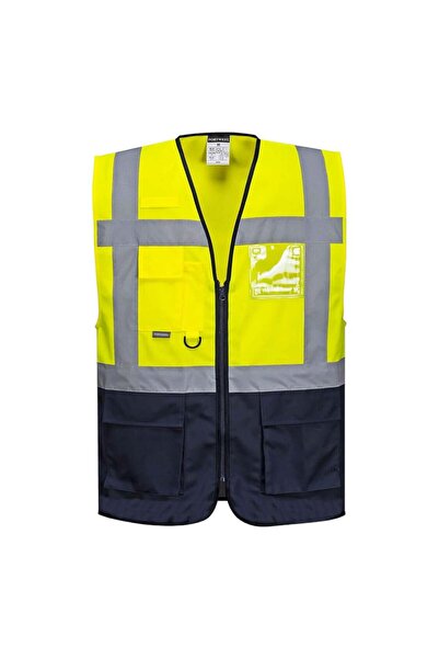 PORTWEST C 476 Reflektörlü Mühendis Yeleği (Sarı/Lacivert)