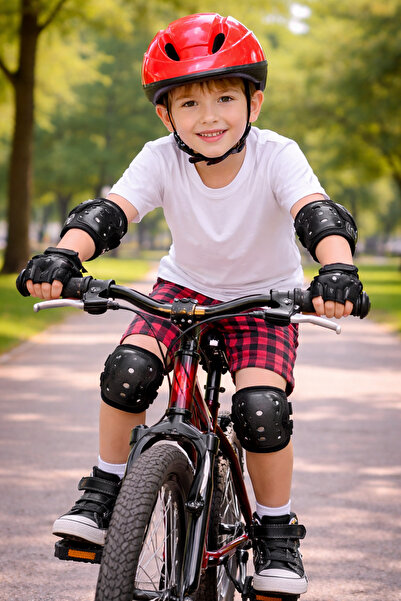 NW NessiWorld Bisiklet Kaykay Paten Çocuk Kaskı Ve Dizlik Set