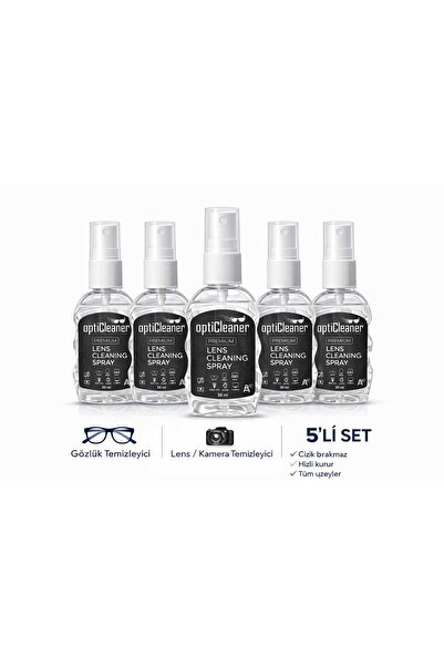 ModaTüm Gözlük Camı Temizleme Spreyi 5 Adet 50ml, Tv-Tablet Ekran, Çok Amaçlı...