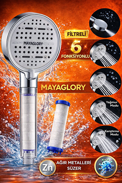 Mayaglory Yeni Nesil 6 Fonksiyonlu Filtreli Fonksiyonel Su Tasarruflu Basınçl...