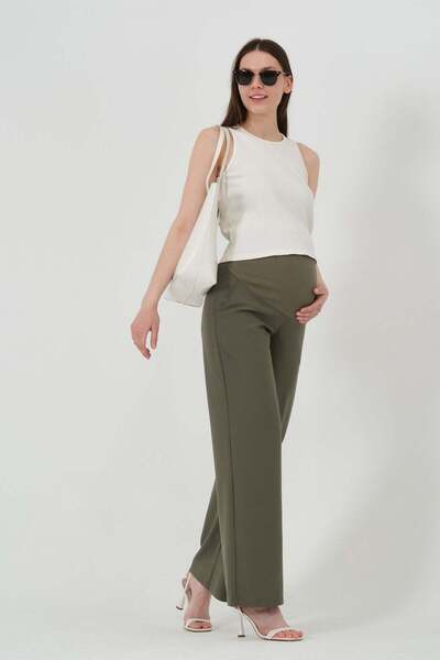 BUSA Παντελόνι γαμπαρντίνα με ελαστική ζώνη εγκυμοσύνης με ρυθμιζόμενο ύψος μ...