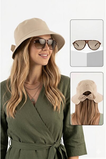 CAP BROS Σετ καπέλο με φιόγκο και οβάλ γυαλιά