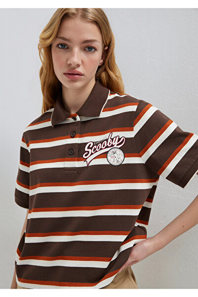 Mavi Μπλουζάκι Scobby Doo με στάμπα σε καφέ χρώμα, κανονική εφαρμογή / κανονι...