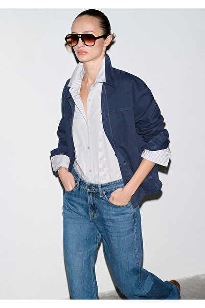 Mavi Pocket Detail Navy Blue Shirt Oversized / Wide Fit 1211424-70487
