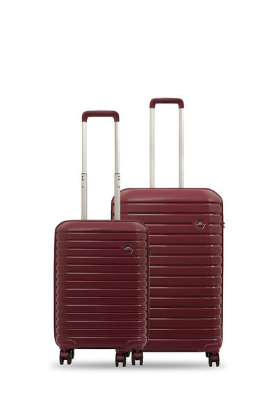 GROUND Vanille 2'li Valiz Seti Orta-Kabin - Bordo - 10663