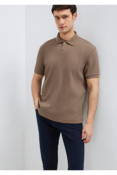 Mavi Braunes Polo-T-Shirt mit lockerer Passform / Bequemer Schnitt 0613126-83866