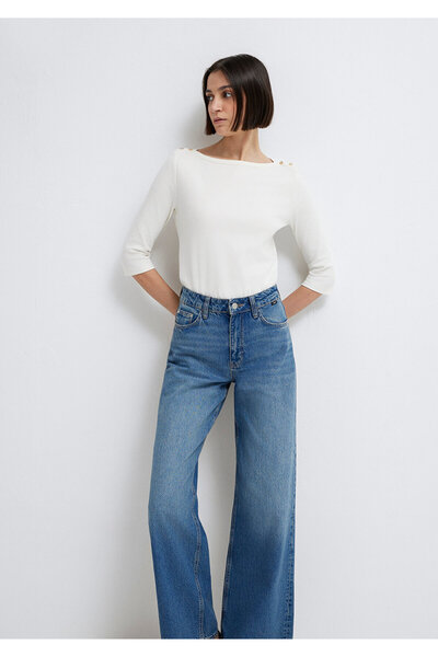 Mavi Μπλουζάκι εκρού με λεπτομέρεια στο κουμπί, στενή γραμμή / slim fit 16137...