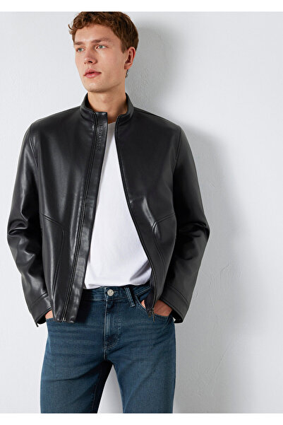 Mavi Schwarze Kunstlederjacke Slim Fit 0110789-71379