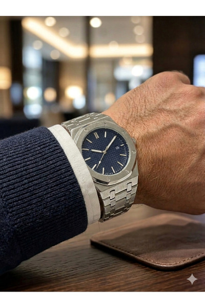 MAC CENTER Steel Men's Wristwatch-Gift Package Made-Steel Men's Wristwatch-St...