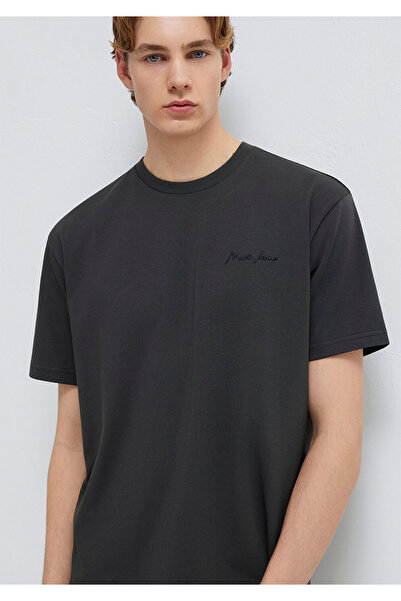 Mavi Anthrazitfarbenes Herren-T-Shirt M0612733-70092