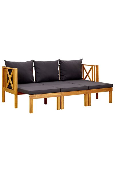 Concept Bancă grădină cu 3 locuri & perne, 179 cm, lemn masiv acacia