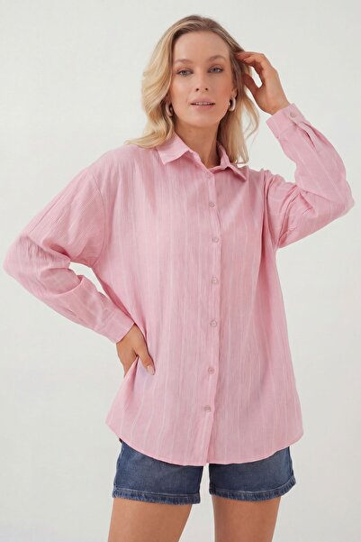 Hiccup BDART Πουκάμισο με ρίγες μεγέθυνσης με τεχνητή υφή και κλείσιμο με κου...