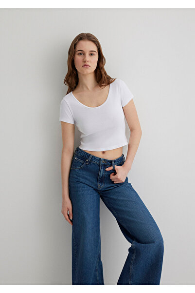 Mavi Λευκό Basic Crop T-Shirt Crop / Κοντό κόψιμο 1612374 -620