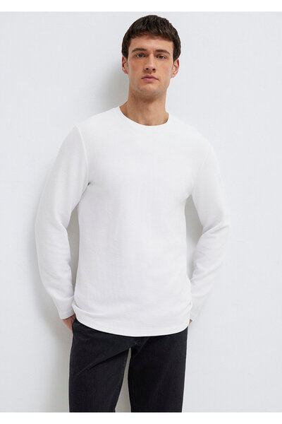 Mavi White Slim Fit Long Sleeve T-Shirt -064622-20454