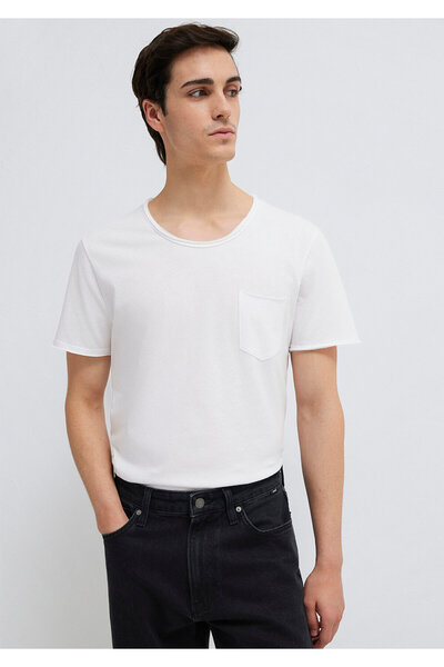 Mavi White Fitted T-Shirt - Stitched and Pocket Detailed, Fitted Cut062772-20843