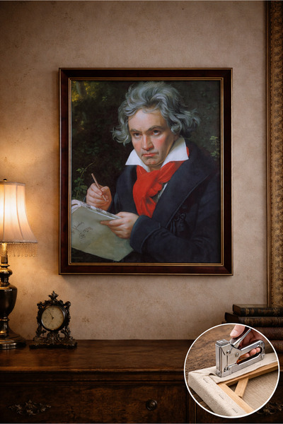 Beethoven Çerçeveli Klasik Vintage Duvar Tablo