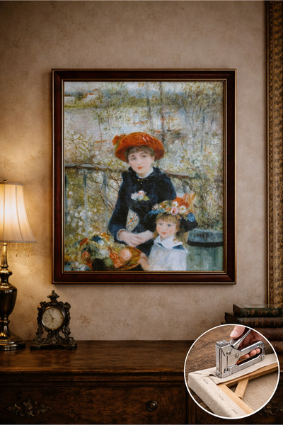Renoir (İKİZ KIZ KARDEŞ 1881) Çerçeveli Klasik Vintage Duvar Tablo