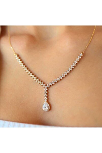 Cherry by Özkonak Oval Baget Taşlı Midi Set