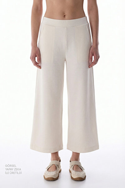 Penti Λευκό ψηλόμεσο παντελόνι Κοντό Μοντάλ