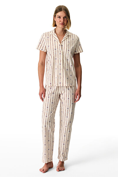 Penti Πολύχρωμο Floral Bliss Βαμβακερό Πουκάμισο και Παντελόνι Σετ Πιτζάμες