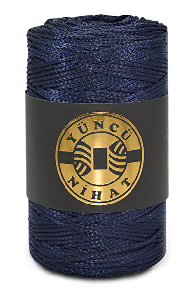 Yüncü Nihat 200 gr - 200 Mt - 2.5 Mm Koyu Lacivert (073) Polyester Makrome Ip...