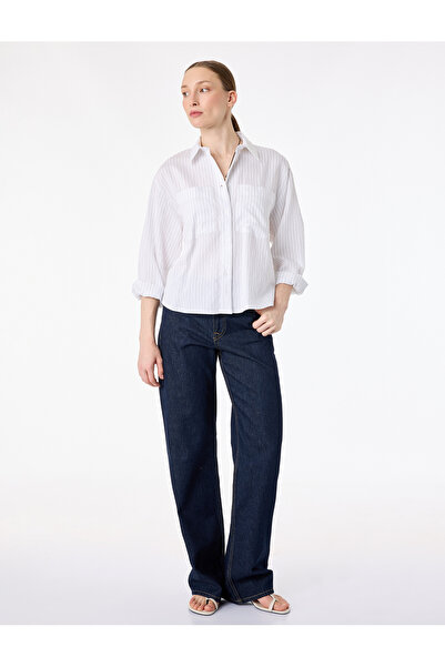 Koton Μακρυμάνικο πουκάμισο με κουμπιά και κλασικό γιακά από μοντάλ