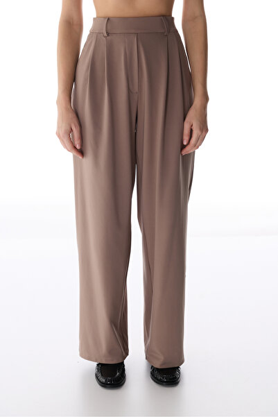 Penti Γκρι ψηλόμεσο πλισέ casual παντελόνι