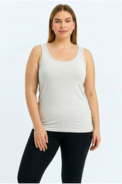 HNX Γυναικείο εσώρουχο Ecru Cotton Plus Size Thick Strap