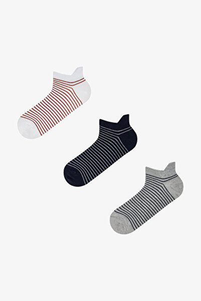 Penti Men's Colorful Color Stripe 3 Pack Booties Socks