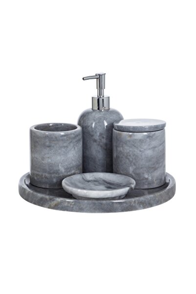 Mudo Home MARBLE GRİ 5'Lİ BANYO SETİ