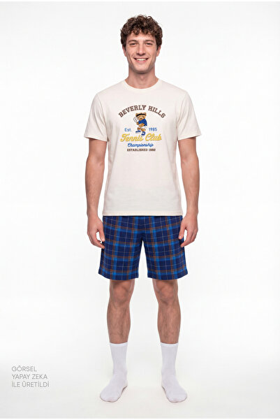 Penti Men's Colorful Sunset Serve Shorts Pajama Set