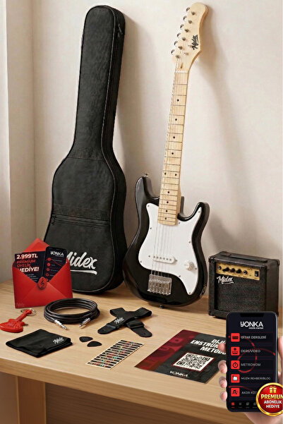 Midex Ceg-30wb 4-6 Yaş Çocuklar Için Amfili Full 1/4 30 Inç Elektro Gitar Set...
