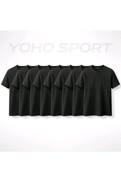 YOHO SPORT Tricou unisex cu croială de bază, 100% bumbac, cu textură moale, n...